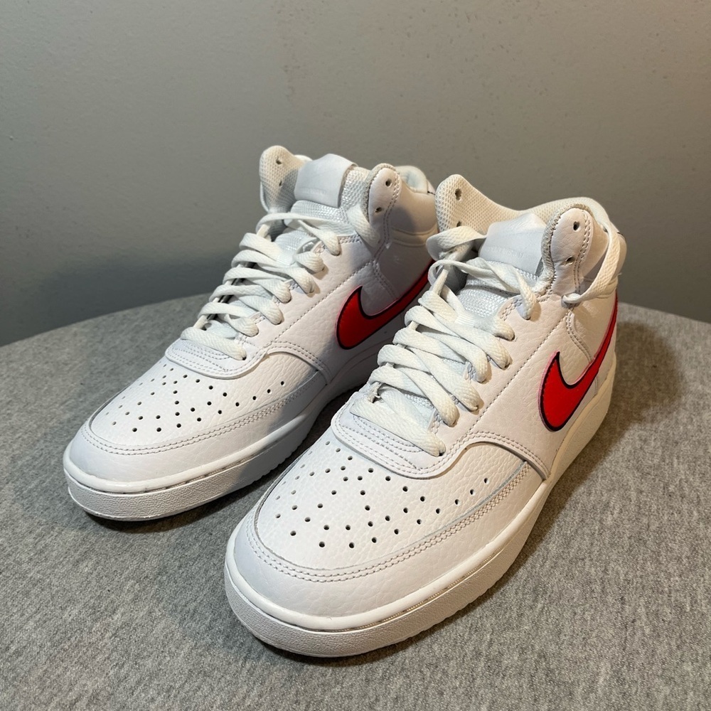 Nike Court Vision Mid 'White Flash Crimson' Women’s Shoe Size 8 CD5436-102 - Picture 9 of 11